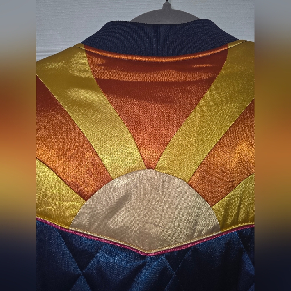 Moving Sale! { Classic Rock Couture Original Blue Rising Sun Bomber Jacket XL - Picture 8 of 12